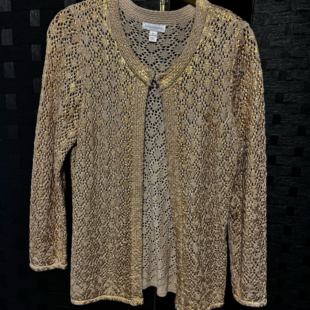 Charter Club Metallic Knit Sweater